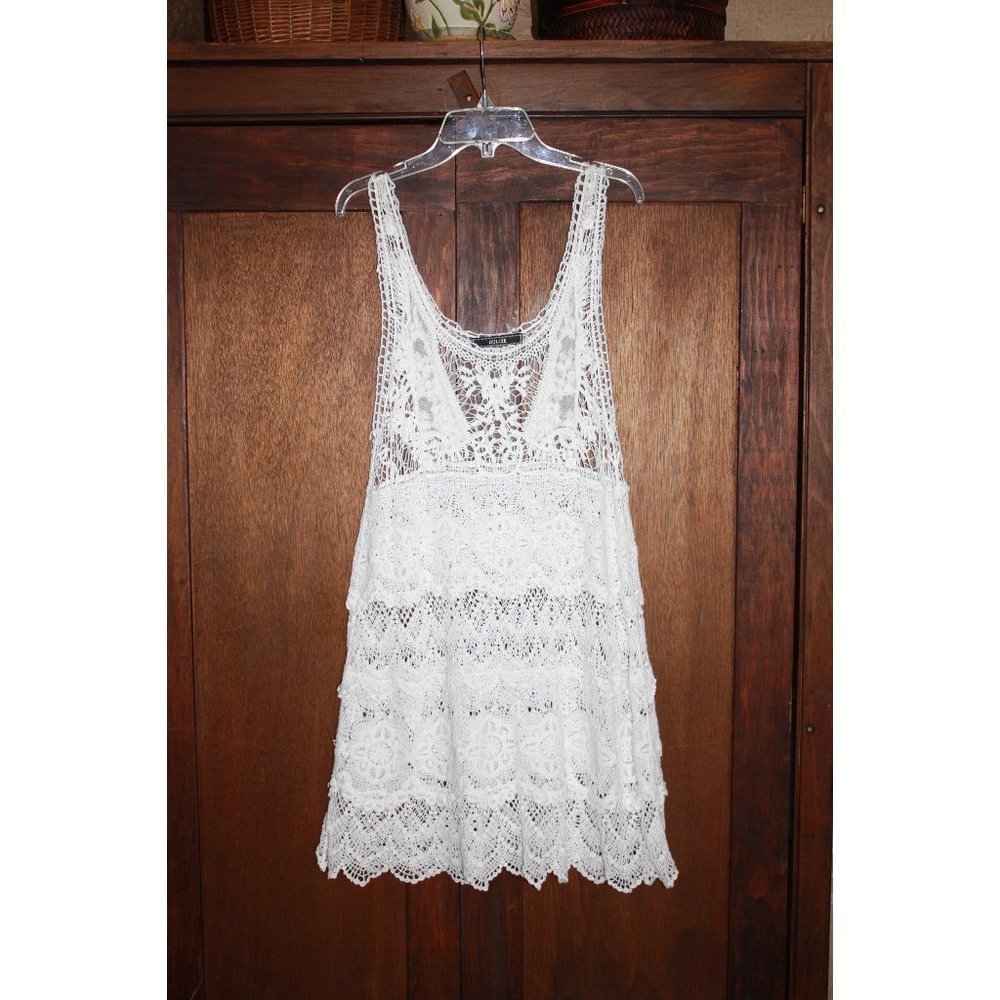 COPY - Dulcie White Lace Beach Coverup Dress